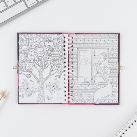 Questionnaire on a lock, in a solid cover A6, 40 sheets of "Questionnaire of a cool girl and her friends"-17