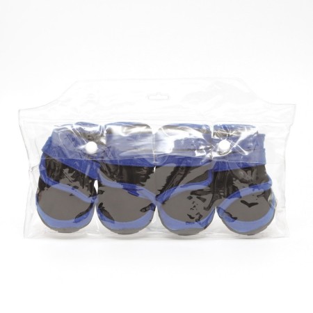 The boots are high for large dogs, set 4 pcs, size L (sole 10 x 7 cm), black and blue-6