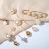 Set of pins (6pcs) "Pearl drops", 6.3cm, white color in gold