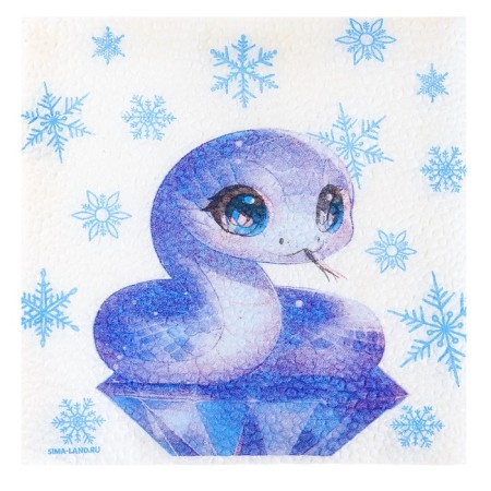 New Year's wipes “Happy New Year: Crystal”, single -layer, 24x24 cm, 20 pcs.-3