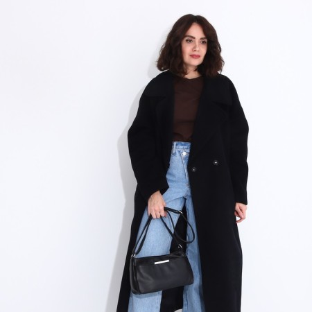 Bag Cross-Bodi with a zipper, black color-5