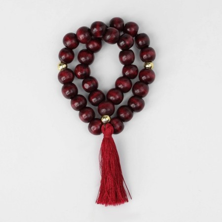 Parsing wooden "Orthodox" 31 beads with a brush, cherry color-1
