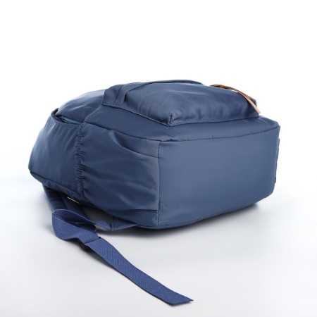 Young backpack from textiles on lightning, 4 pockets, blue color-4