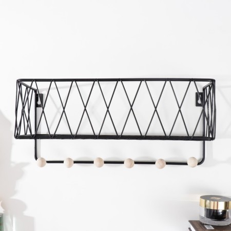 Decorative metal hooks "Network" black 15.5x12x35 cm-2