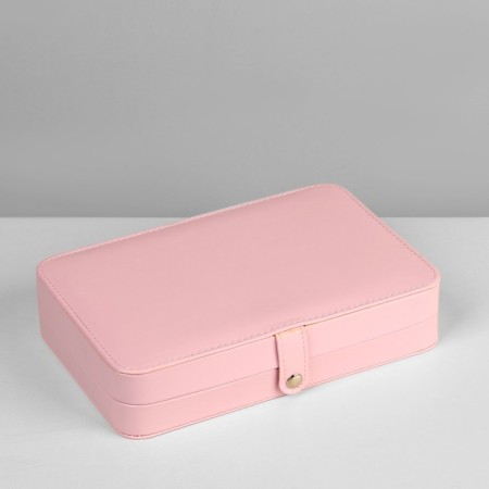 Organizer for jewelry "Portable box", 8 stripes, 3 places, 14 × 21 × 4.5 cm, pink color-2