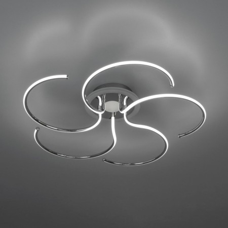 Ceiling chandelier Citilux "Dzhemini" CL229251E, 60x60x13 cm, 5x12W, LED, Gray color.-4