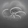 Ceiling chandelier Citilux "Dzhemini" CL229251E, 60x60x13 cm, 5x12W, LED, Gray color.