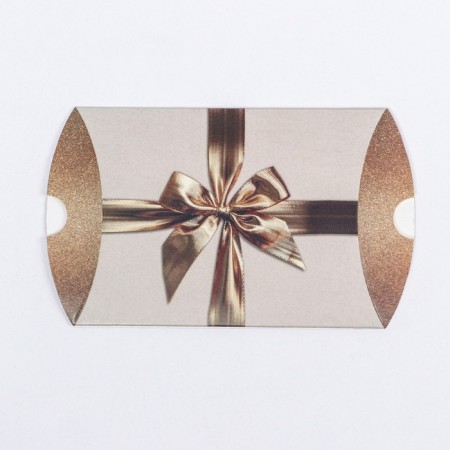 Folding box, pillow, "gold bow" 11 x 8 x 2 cm,-2