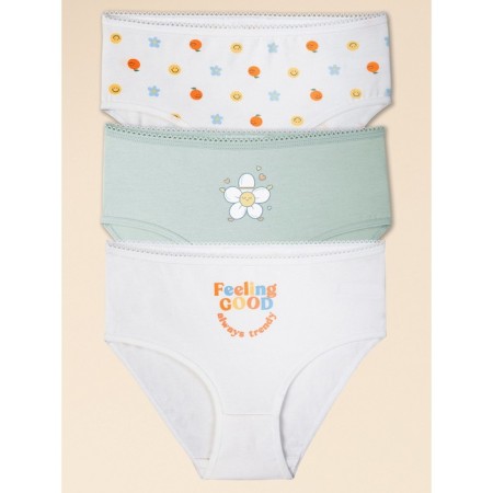 Panties for girls, height 146 cm, menthol, milk, 3 pcs