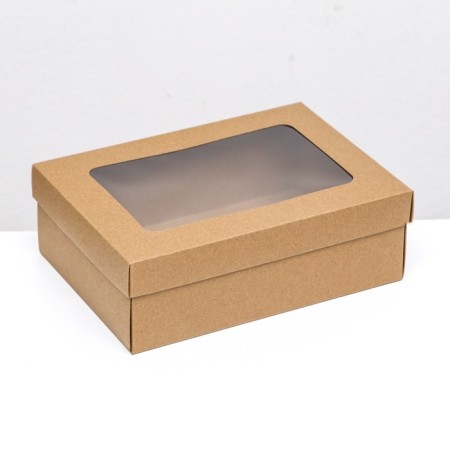 The box is folding, the lid is, with a window, craft, 24 x 17 x 8 cm