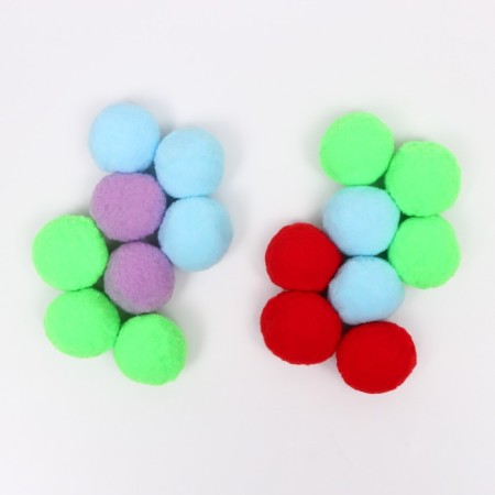 Set of plush balls 8 pcs, Mix flowers-4