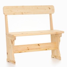 A wooden bench of their needles with a back, 130 x 31 x 45cm, for a bath and cottage, load up to 150 kg
