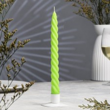 Candle twisted, 2.3x 24.5 cm, 5 hours, 50 g, green