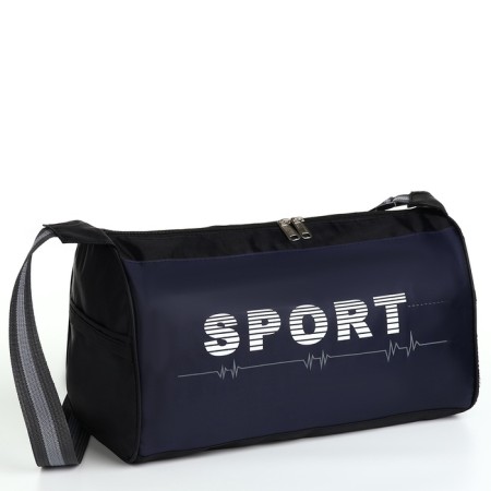 Sports bag with lightning, long belt, black/blue color-1