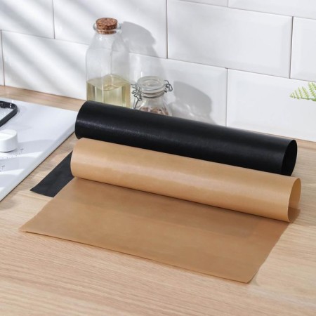 A set of Teflon rugs, reusable, 2 pcs, black color, beige