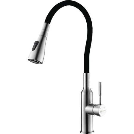LEMARK LM5082S-BLACK kitchen mixer, single-leaf, flexible spout, 2 functions, black