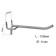 A single hook for a metal perforated panel, step 25 mm, d = 6 mm, l = 150 mm, chromium color