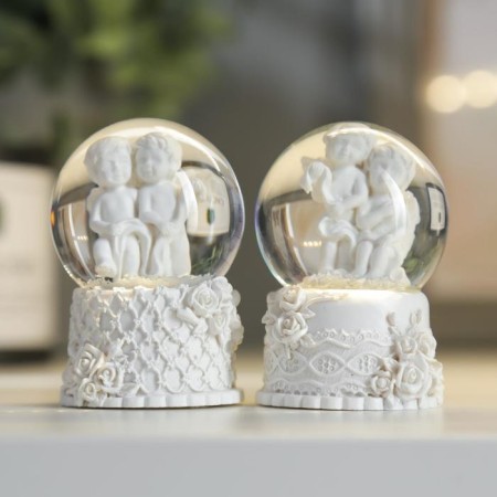 Souvenir Polystone Water Ball Light "Snowty Angels" MIX 6.5x4.5x4.5 cm