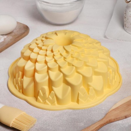 Baking uniform of the “chrysanthemum”, silicone, d = 22 cm, mix color-4