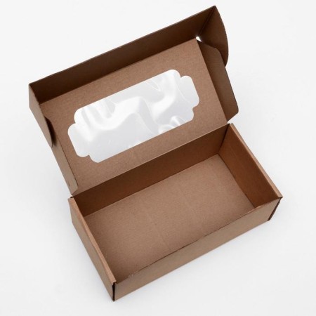 Self -charged box, with a window, brown, 23 x 12 x 8 cm-2