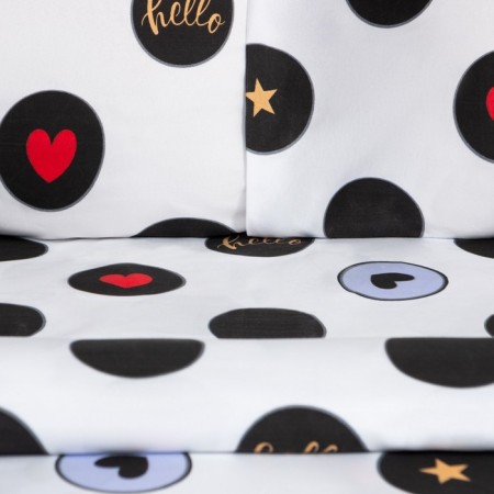 Bed linen saving and I am a duet Hello 143x215 cm-2 pcs, 215x240 cm, 50x70 cm-2pcs-3