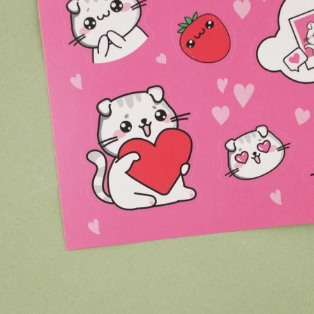 Paper stickers "Cute cat", 14 × 21 cm-3