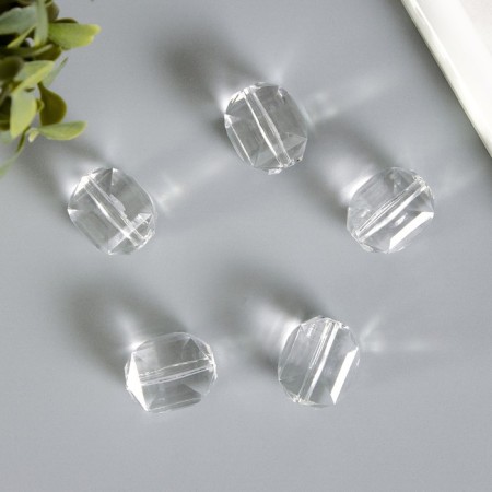 Beads for creativity plastic "Crystal Rectangular" set of 5 pcs 2.3x2x1.9 cm-1