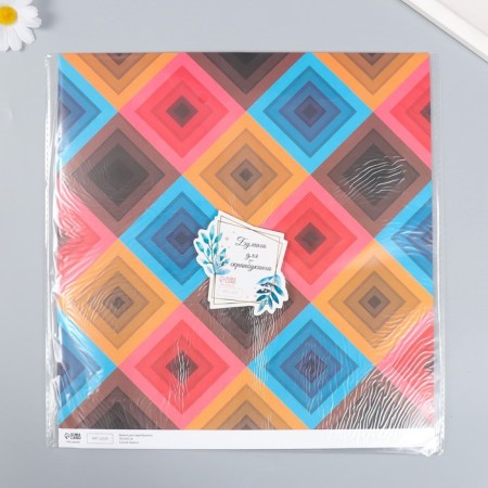 Scrapbooking "Rombs" density 180 g 30.5x32 cm-3