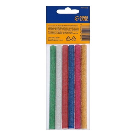Glue rods tundra tundra, 7 x 100 mm, multi -colored with sparkles, 6 pcs.-2