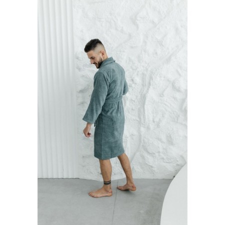 Terry dressing gown, size 50, green color-4