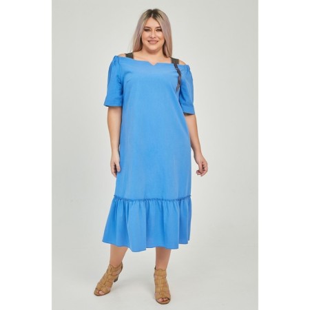 Women's dress, size 62, blue color-2