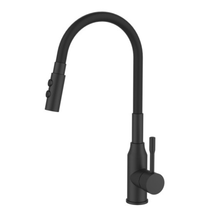 MILARDO MEAL M01BL2FM05 kitchen mixer, pouring 200 mm, flexible surge and shower nozzle, black mA