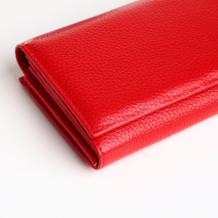 Women's wallet on magnet, red color-2