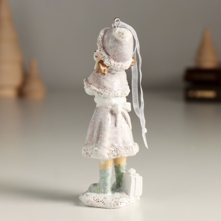 Souvenir Polystone Suspension "Baby with a favorite in a hat" 4x4x10.5 cm-1