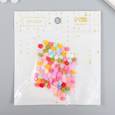 Decor for creativity plastic "Color rose" set 100 pcs mix 0.6x0.6 cm-3