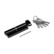 Cylinder mechanism, 90 mm, with a turntable, perforated key, 5 keys, black color