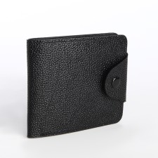 Women's wallet on the button, black color
