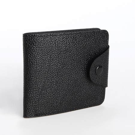 Women's wallet on the button, black color