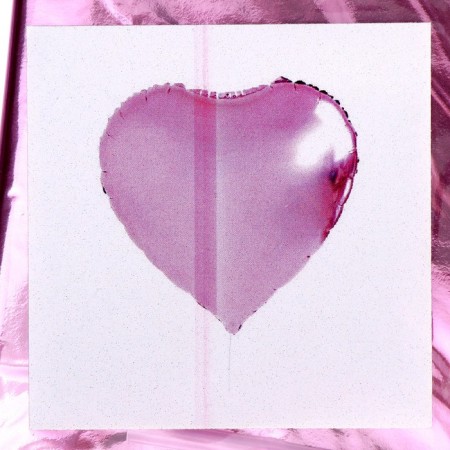 Foil ball 18 "Heart", satin, lilac color-2