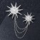Brooch "Shine" with chains, white color in silver