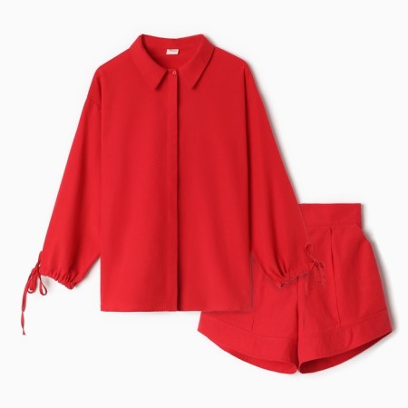 Female set (blouse, shorts) minku: Casual Collection Red color, rr 42-6