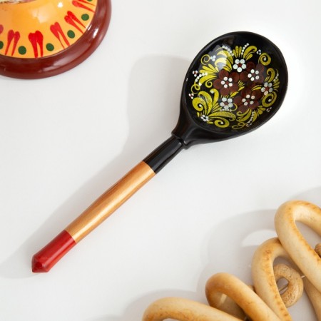 Spoon half -batch with painting, 19 × 6 cm, mix