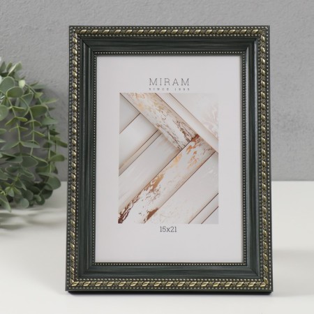 Photo frame plastic Gallery 15x21 cm, 642998-6, green (plastic screen)