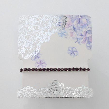Bracelet with rhinestones "ice" 1 row, purple color in silver, l = 7 cm-3