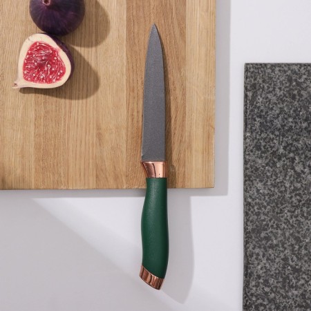 Knife Kitchen shade "Esiralda", universal, blade 12.5 cm, green color
