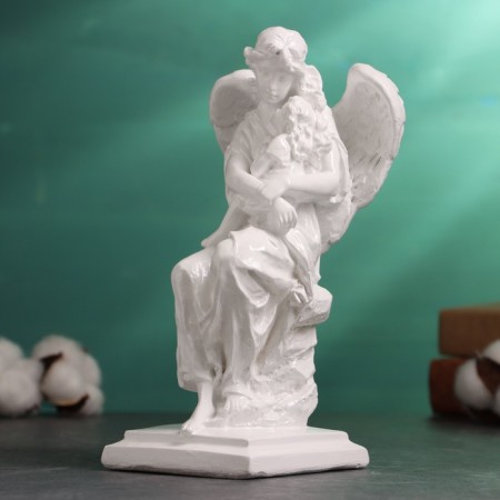 Figure "Angel with a child" 21x12cm, white-1