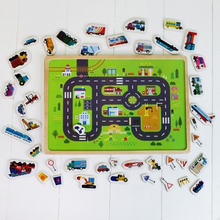 Magnetic designer "City movement", game field: 29 × 21 cm-1