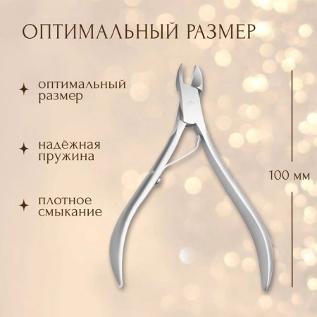 Manicure nippers, 10 cm, blade length - 10 mm, in a case, silver color-1