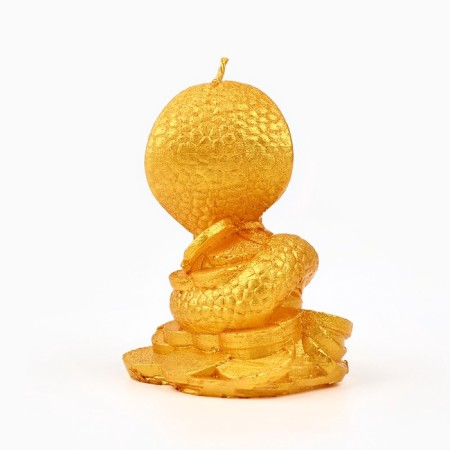 New Year's candle "Snake on Coins", for the New Year, Golden, 78 x 61 x 52-5