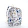 School backpack of textiles with a zipper, 3 pockets, white/multi -colored color